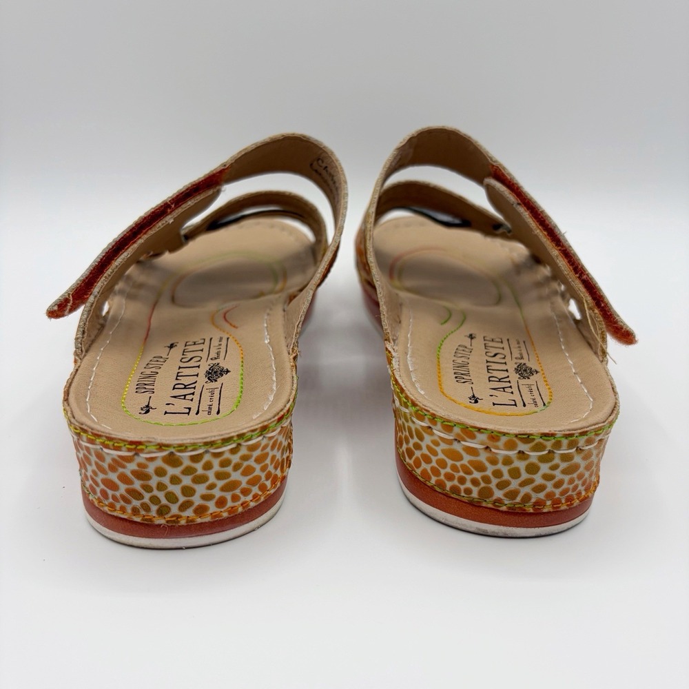 Spring Step L'Artiste Sandals Womens Sz 8.5 EU 39 Caiman Hand Painted 16342-2003 - Picture 5 of 10